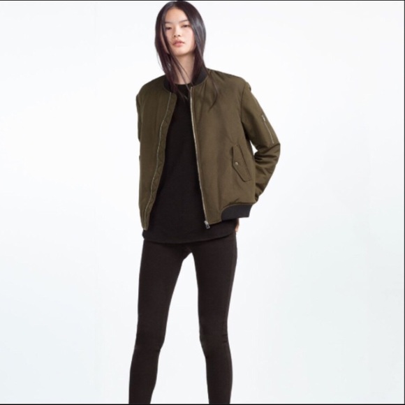Zara Jackets & Blazers - Military Nylon Bomber Jacket
